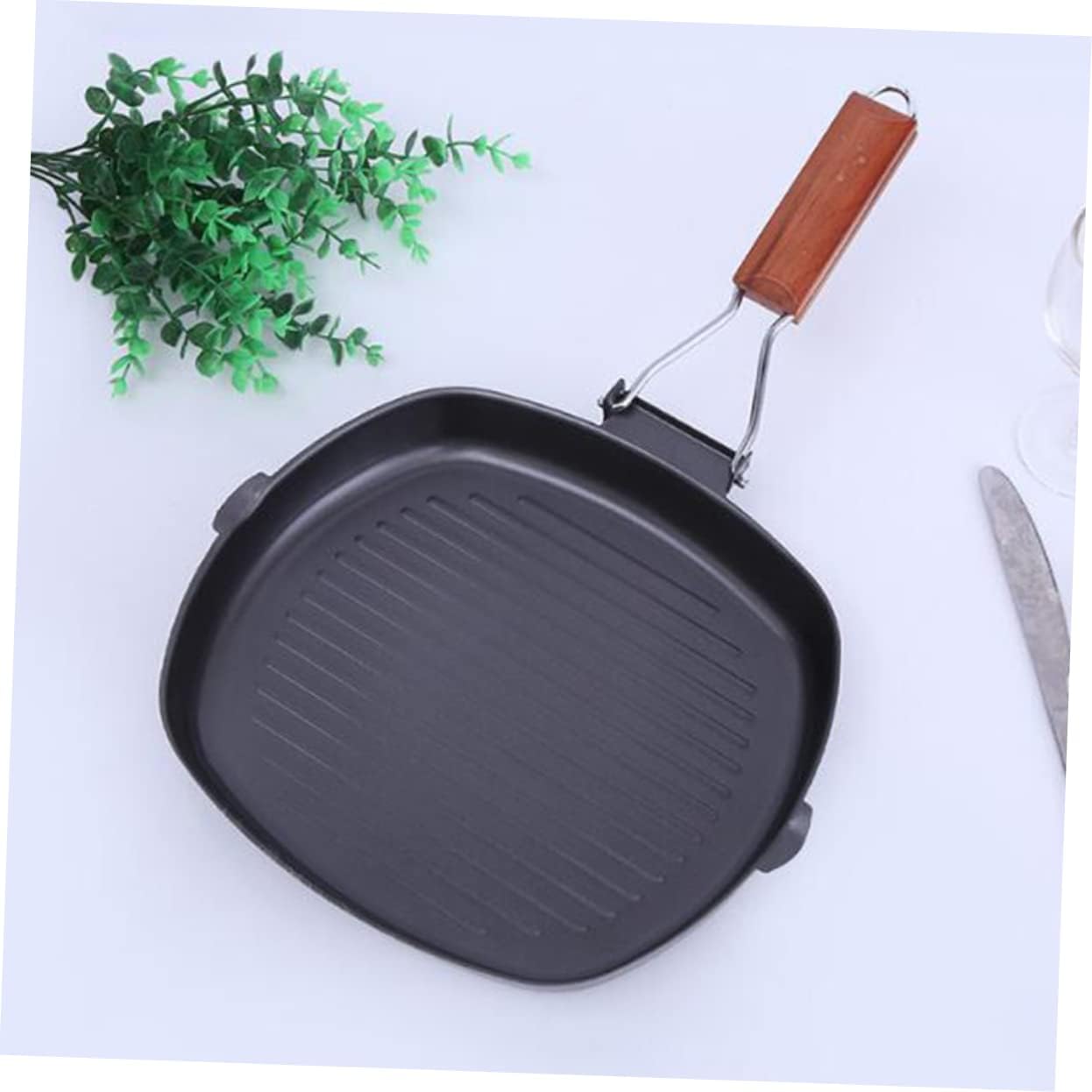 BBQ Grills Pancake Skillet Stove Burner Pans Nonstick Frying Pans BBQ Griddle Grilling Pan Grill Pancake Griddle Square Pot Chic Steak Frying Pan Fashion Frying Pan Bakeware Black Wok