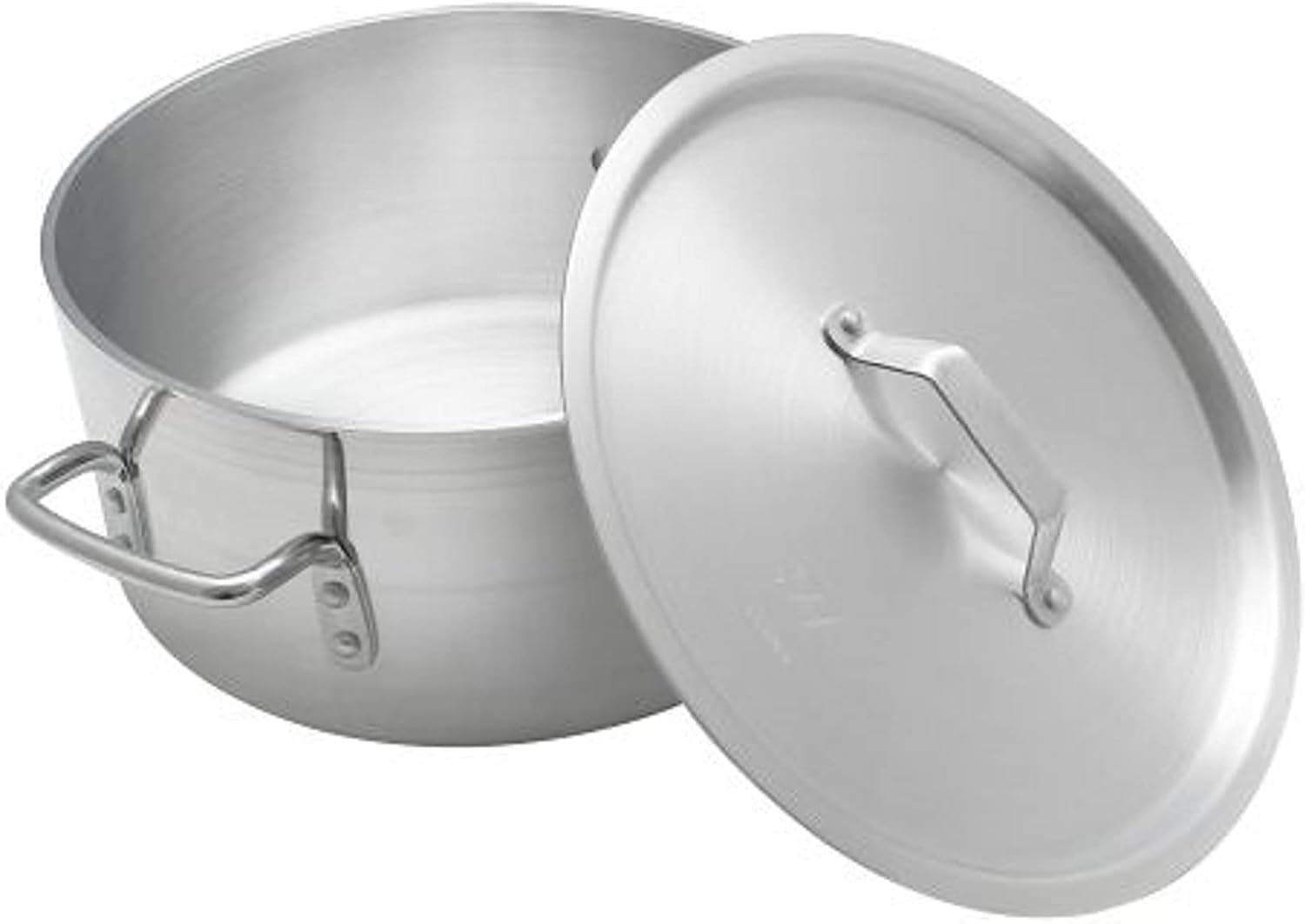 TrueCraftware- 40 qt. Aluminum Brazier Pot with Cover 6mm Thickness- Heavy Weight Cookware Braiser Pan Braising Pan Perfect Roasting Baking Sauteing Searing and Pan Frying Mirror-Finished