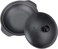 Cast Iron Casserole Non-Stick Pot Braiser Pan with Cover,Black, M2, as described/118 (Color : S1)