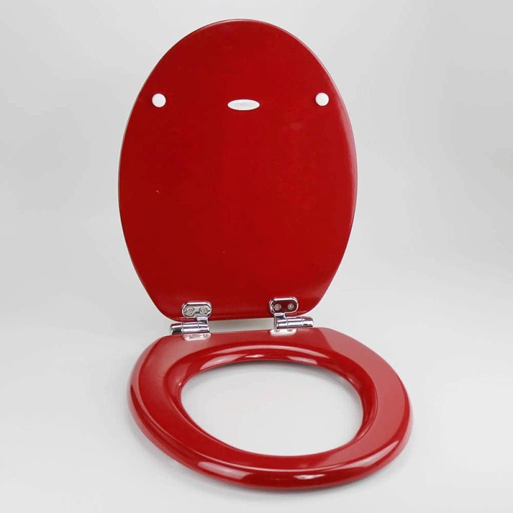 Toilet Lid - Seat will Slow Close and Never Come Loose, Round, Enameled Wood