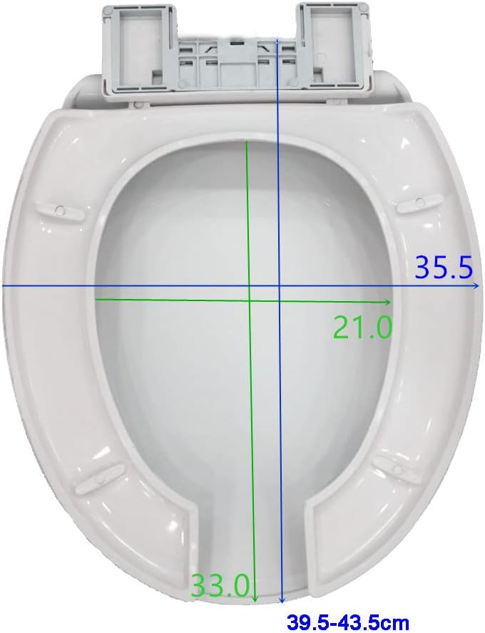 Toilet Seat Soft Close Toilet Seat Commercial Open Front Toilet Seat with Cover, Soft Close Toilet Seat Plastic Large Opening(Round)