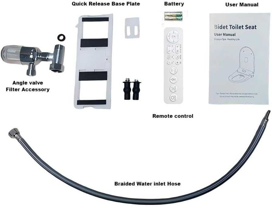Electric Bidet Toilet Seat - Auto Open/Close Lid & Automatic Nozzle Cleaning, Side Knob, Heated Seat, Water Temp/Pressure Adjustment, Only Seat (S51G)