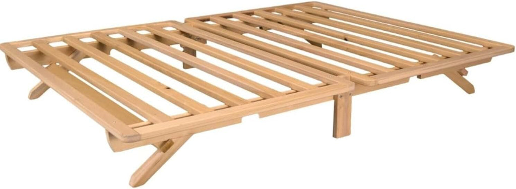 KD Frames Fold Platform Bed - Twin XL Bed Frame - Unfinished Wood Bed Frame - Natural, Minimalist Bed - Foldable Mattress Frame - Easy Assembly, No Box Spring Needed - Solid Wood Twin XL Platform Bed