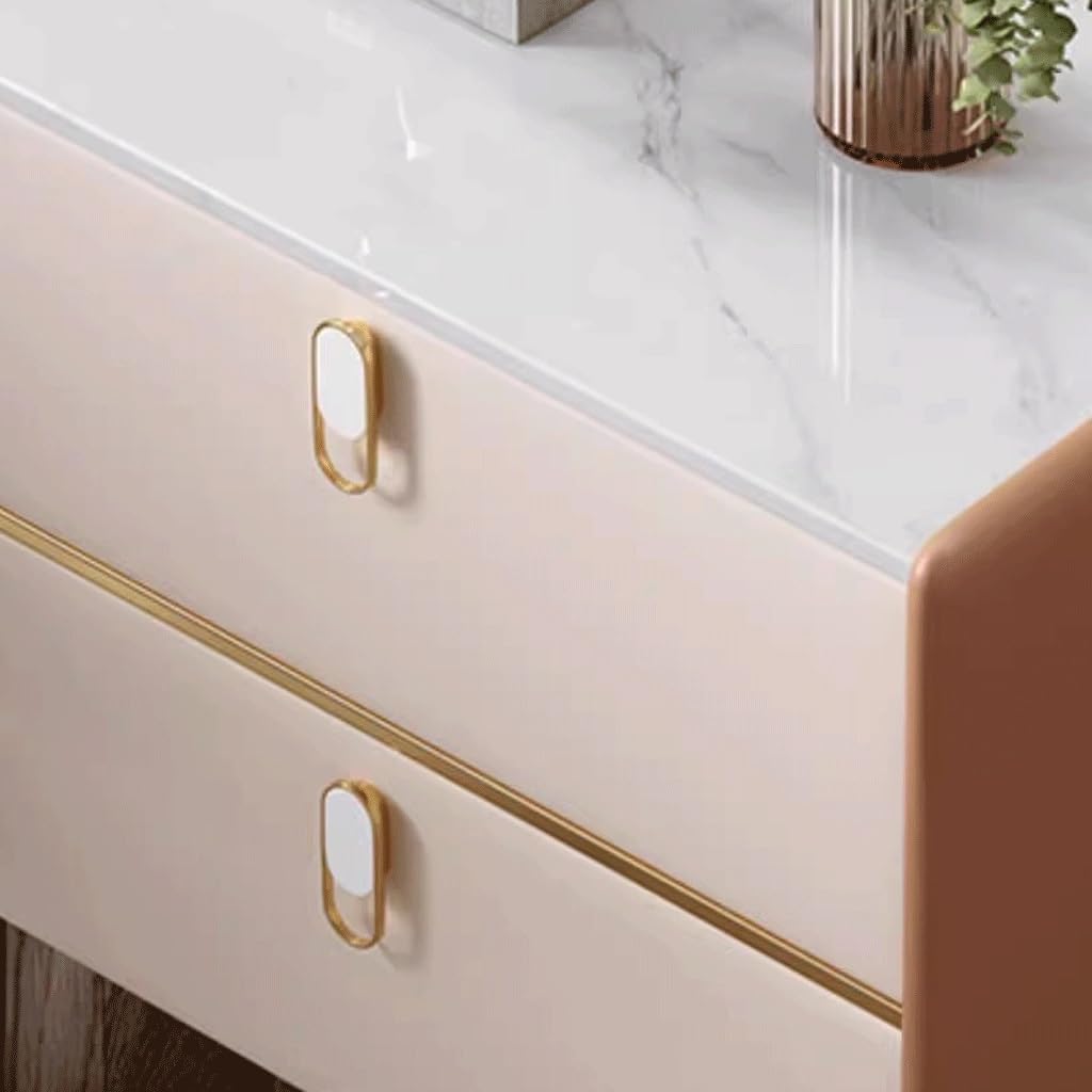 GUERNSEY Home Nightstand Modern Minimalist Small Solid Wood Bedside Table Slate Leather Complete Bedroom Bedside Storage Cabinet Bed Side Nightstand