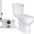 800W Upflush Toilet with Pump for Basement, Macerating Toilet System, Patented Top Access Panel, Two Piece Dual-flush Tank, 4 Inlets Macerator Grinder Sewage Pump, 36ft Head Lifting, CEC Approved