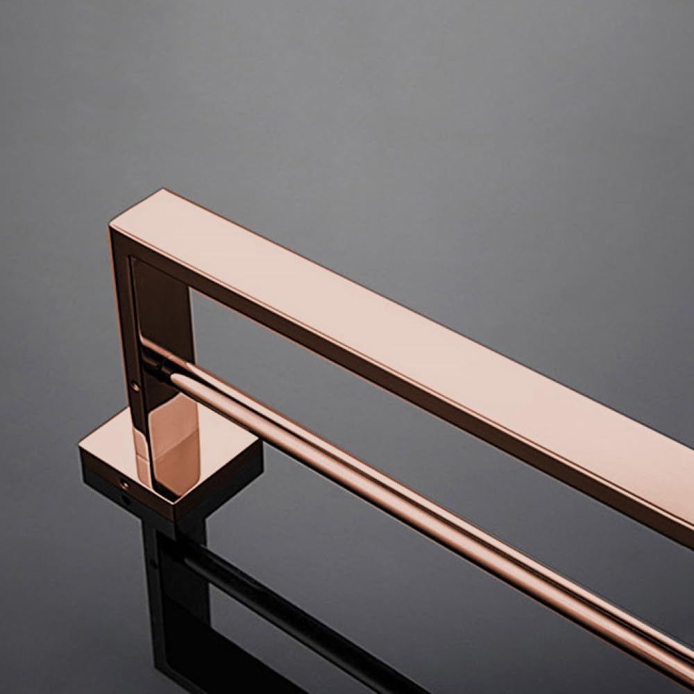 Shiny Polished Rose Gold Bathroom Hardware Accessories Towel Rack Toilet Paper Holder Towel Rail Bar Bathroom Robe Hook,50cm 2 Bars Set