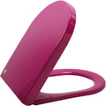 Soft Close Toilet Seats Round Toilet Seat Slow Close, Oval Toilet Seat with Non-Slip Seat Bumpers, Easy to Install (Rose Red)