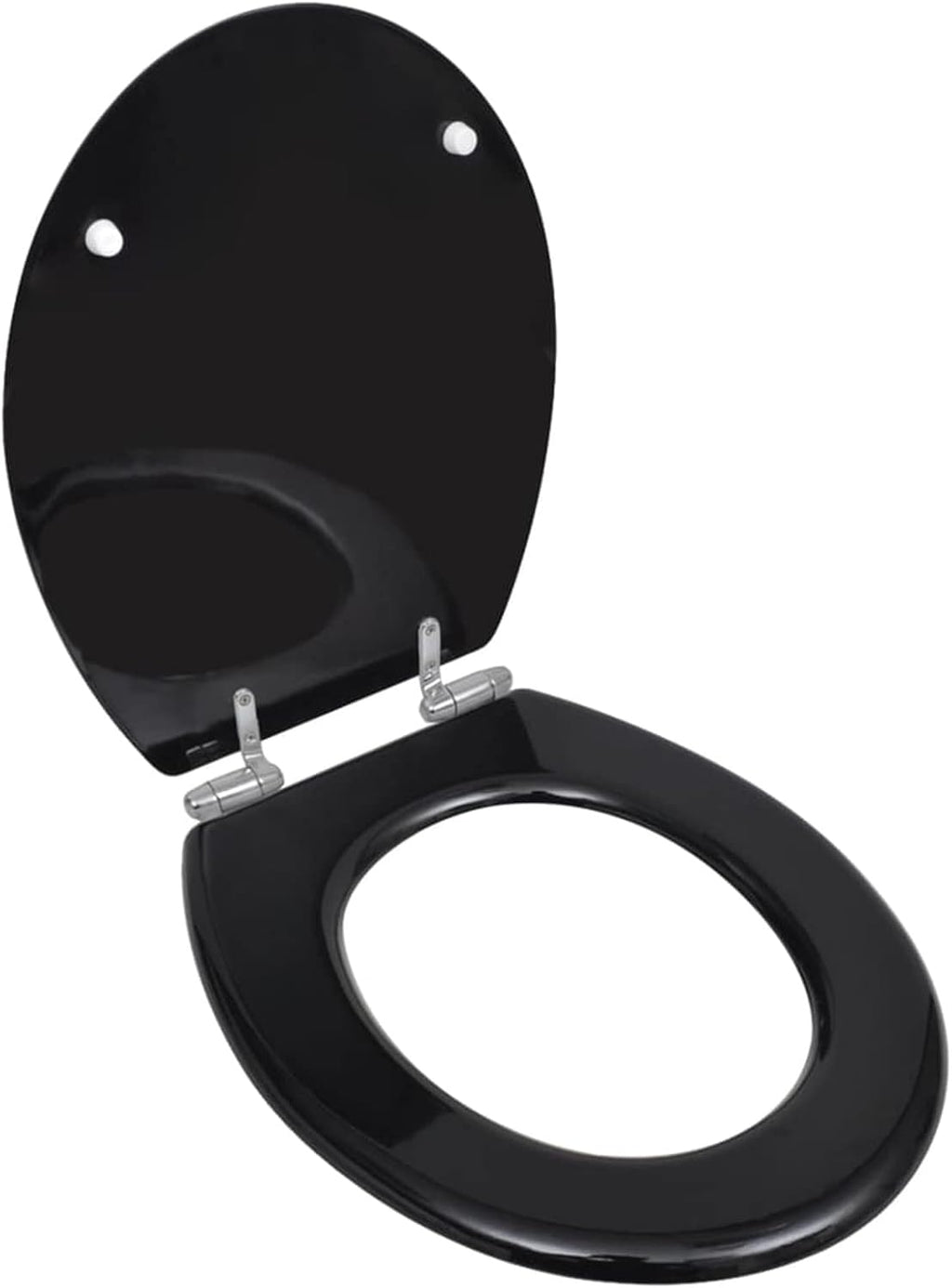 Toilet Seats with Soft Close Lids 2 pcs MDF Black Toilet & Bidet Seats
