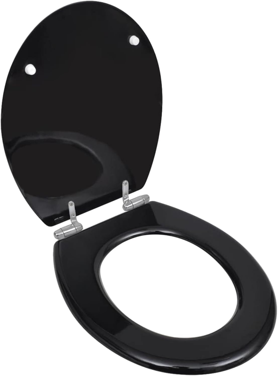 Toilet Seats with Soft Close Lids 2 pcs MDF Black Toilet & Bidet Seats