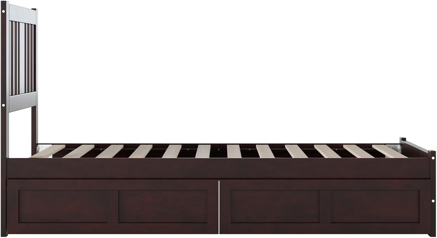 AFI, Tahoe Twin Platform Bed with Matching Footboard & Set of 2 Under-Bed Storage Drawers, Espresso