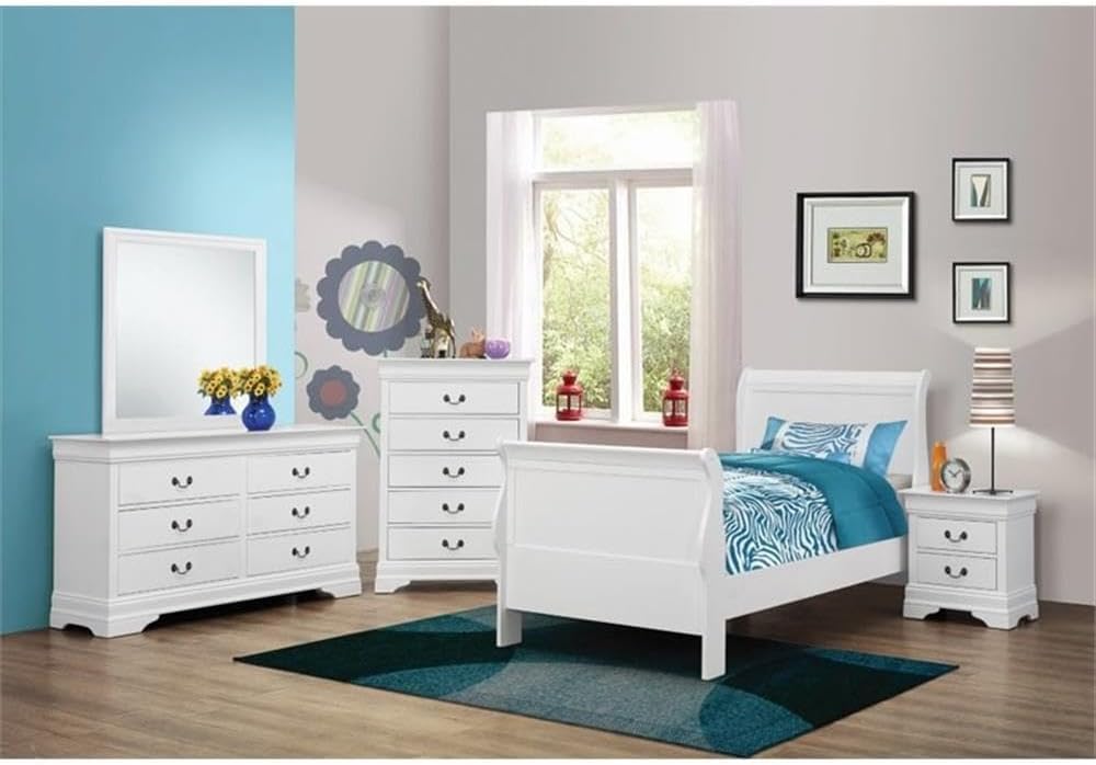 Coaster Louis Philippe Twin Bed 5-Piece Set, White