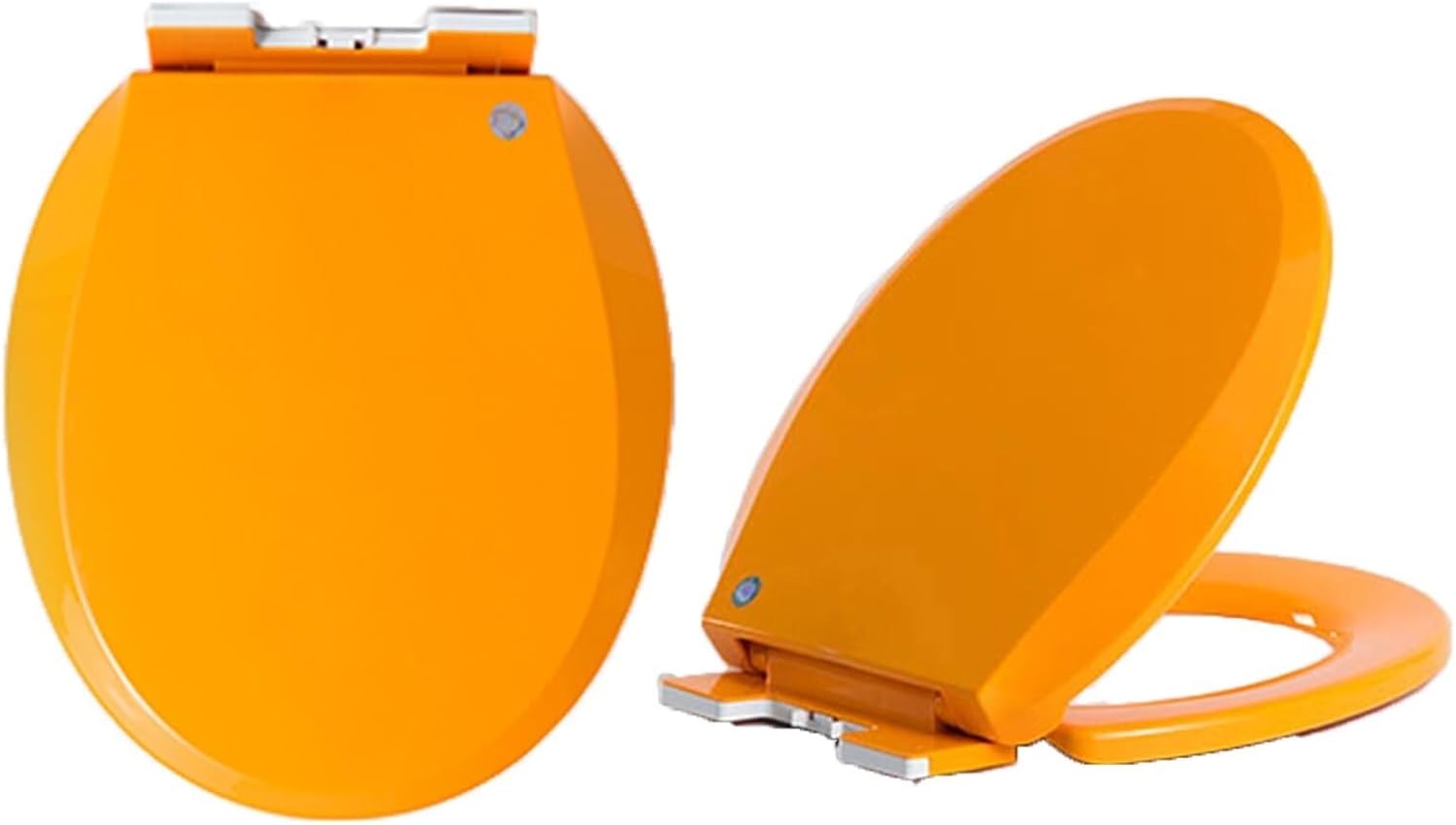 Round Toilet Seat Soft Close, Quick Release Plastic Toilet Lid With Top Fix Hinges, Anti-Slip Bumpers