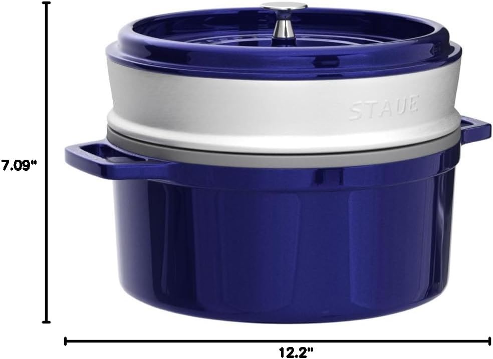 STAUB Cocotte with Steamer Round 26cm Dark Blue