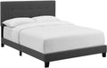 Modway Amira Tufted Fabric Upholstered Full Bed Frame With Headboard In Gray