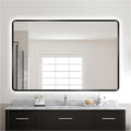 40' x 32' Black LED Bathroom Mirror, Smart Touch Button Anti Fog Backlit Mirror, 3-Color Dimmable Lighting, CRI≥93, Modern Bathroom Vanity Wall Mirror with Lights (Horizontal/Vertical)