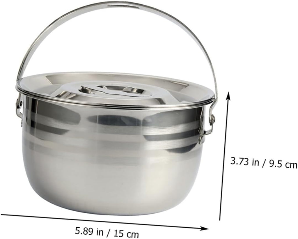 Camping Pot Blue Stove Top Kettle Stock Pot with Cover Stew Pot Skillet with Lid Braiser Pan with Lid Camping Cooking Supply Outdoor Hanging Basin Child Stainless St Pot