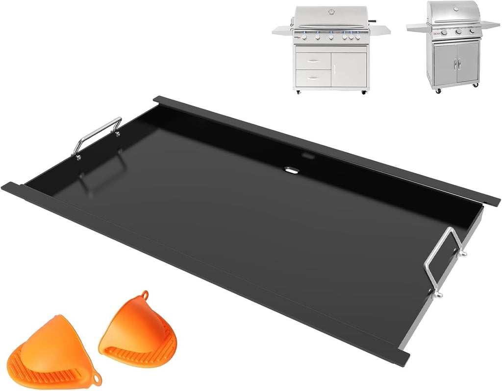 Full Size Griddle Insert for Blaze Grill 4/5 Burner Gas Grill, Non-stick Flat Top Griddle Plate Replacement for BLZ-4LTE BLZ-5 Summerset Sizzler 32'' & 40'', RCS RJC32A, 29''L x 17.9''W Carbon Steel