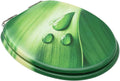 WC Toilet Seats with Soft Close Lid 2 pcs MDF Green Water Drop Design Toilet & Bidet Seats