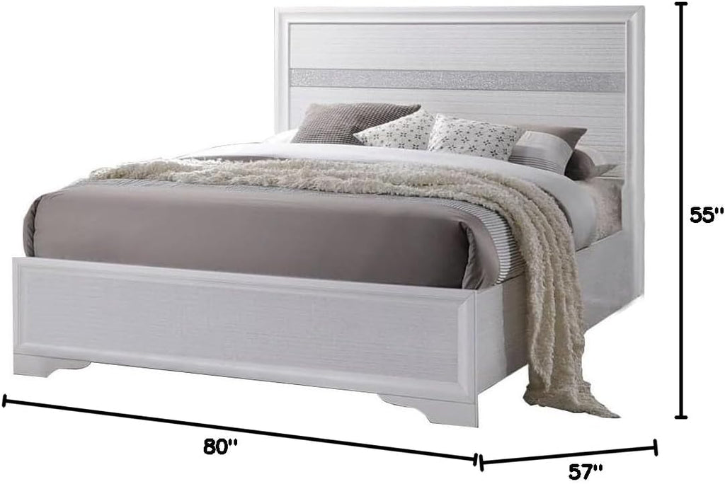 Acme Naima Full Panel Bed in White