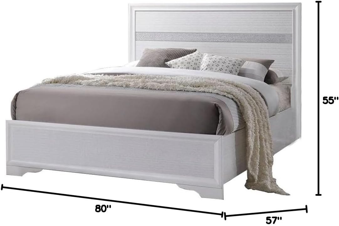 Acme Naima Full Panel Bed in White