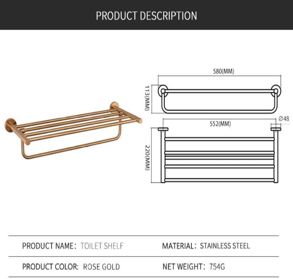 Brushed Rose Gold Bathroom Accessories Toilet Brush Paper Holder Towel Rail Rack Bar Hooks Toothbrush Holder Stainless Steel,Towel Rack