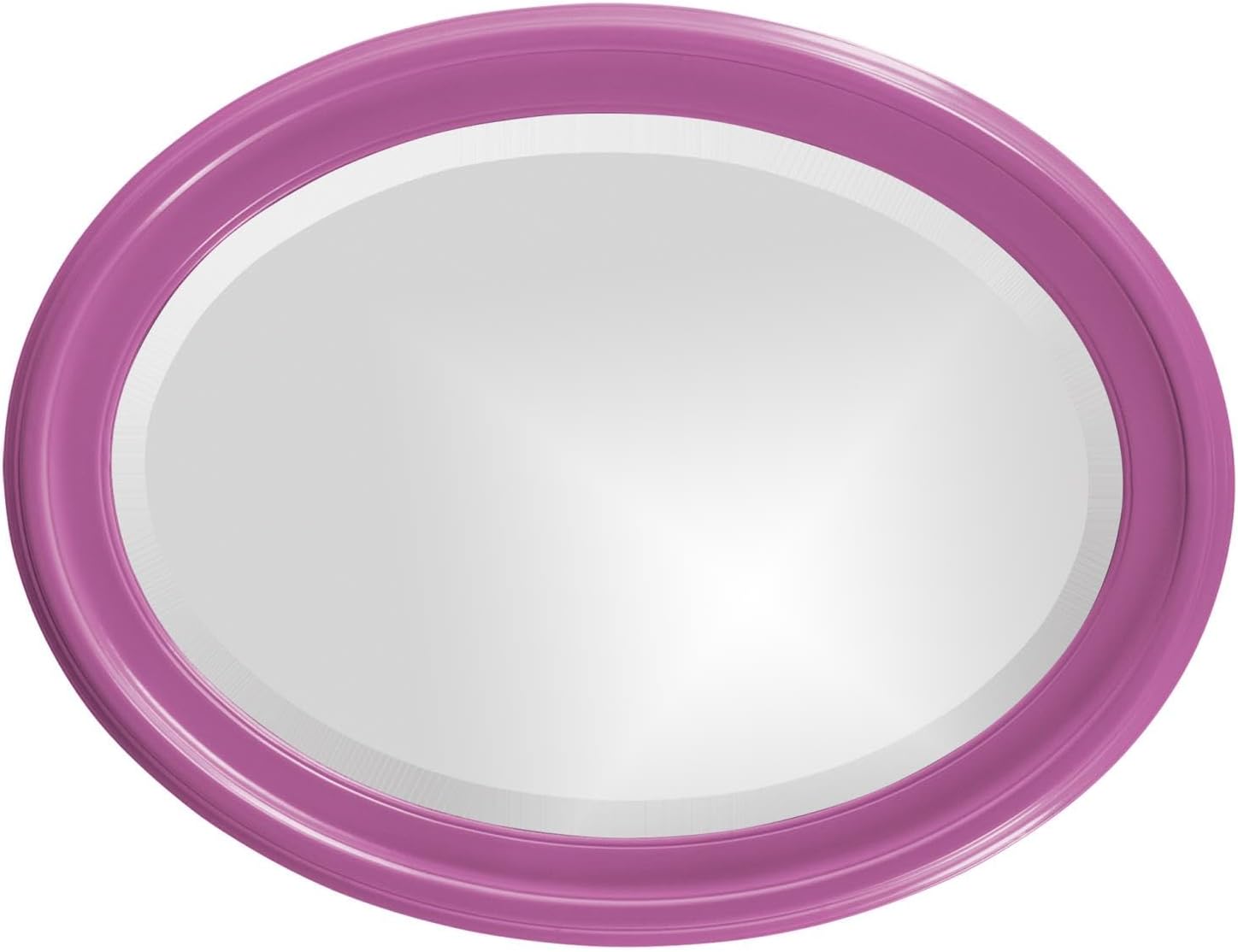 Howard Elliott Collection George Oval Glossy Hot Pink Wall Mirror, Oval Bevelled Hanging Wood Framed Vanity Mirrors for Home Decor, Living Room, Bathroom, Bedroom, or Hallway, 25 x 33 Inch