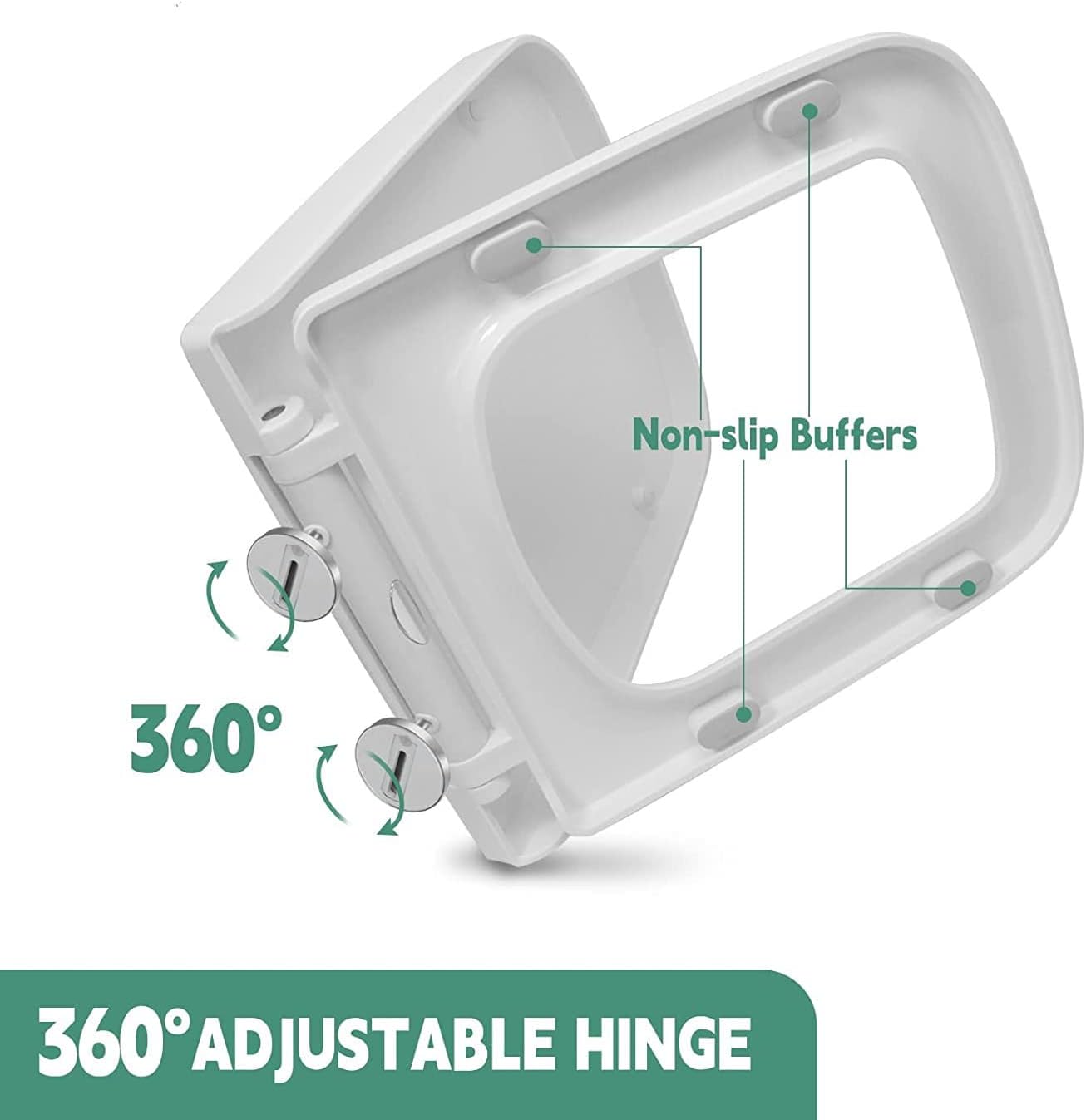 Toilet Seat Round Square Toilet Seat White Soft Close Toilet Seat White Quick Release, Bathrooms Square Toilet Seat Simple Top Fixing, Thickened(36.5 * 43.5cm)