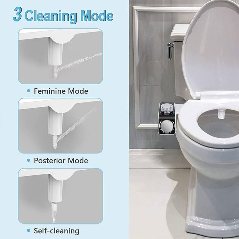 Easy-to-install Bidet Non-electric Smart Toilet Seat Buttocks Flusher Hot Cold Spray