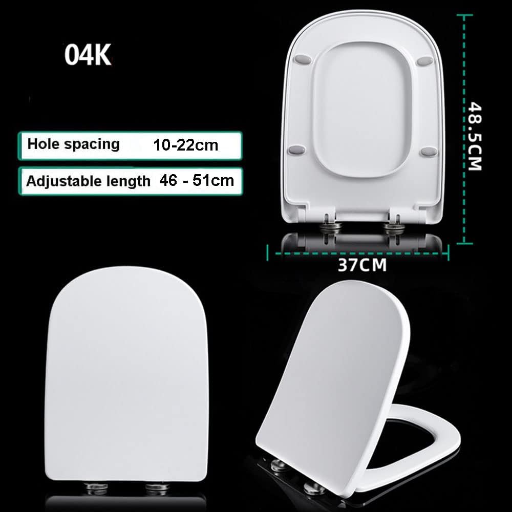 Toilet Seat Round Square Toilet Seat White Soft Close Toilet Seat White Quick Release, Bathrooms Square Toilet Seat Simple Top Fixing, Thickened(36.5 * 43.5cm)