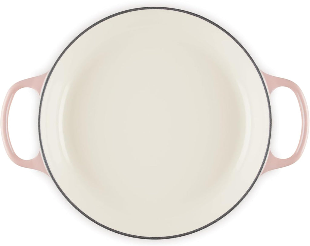 Le Creuset Enameled Cast Iron Signature Round Braiser with Glass Lid, 2.25 qt., Peche with Light Gold Knob