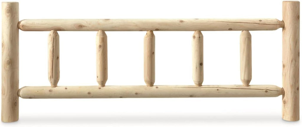 CASTLECREEK Wood Bed Frame with Headboard, Cabin Decor, Heavy Duty, Rustic, Full, Cedar Log