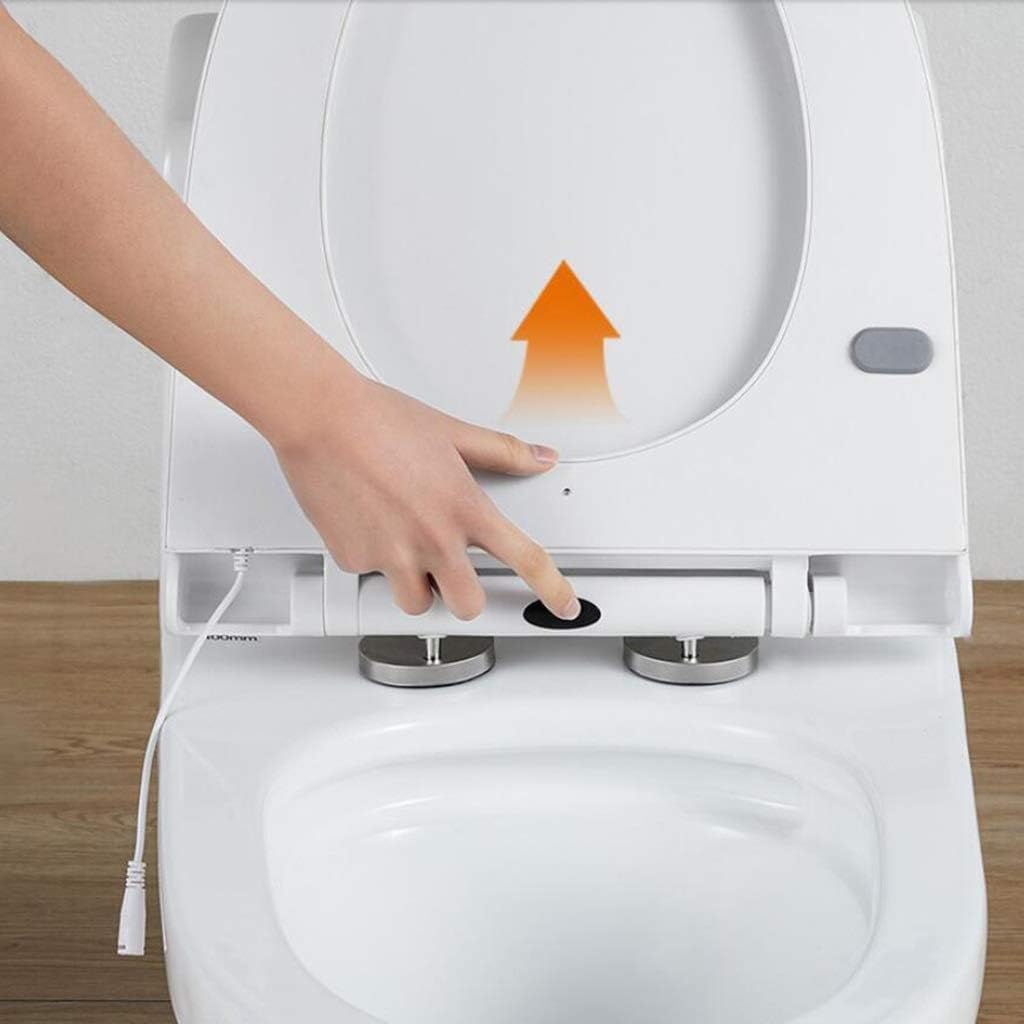 Toilet lid-Slim Zero-Non Electric Bidet Seat for Toilet, Dual Nozzle, Nightlight, White (Size : U Type) (U Type)