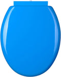 Soft Close Toilet Seats Toilet Seats, Round Non-Slip, with Quietly Close and Quick Release Hinges (Blu)