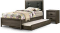 Furniture of America FOA Livorn 3-Piece Gray Wood Bedroom Set - Twin + Nightstand + Trundle
