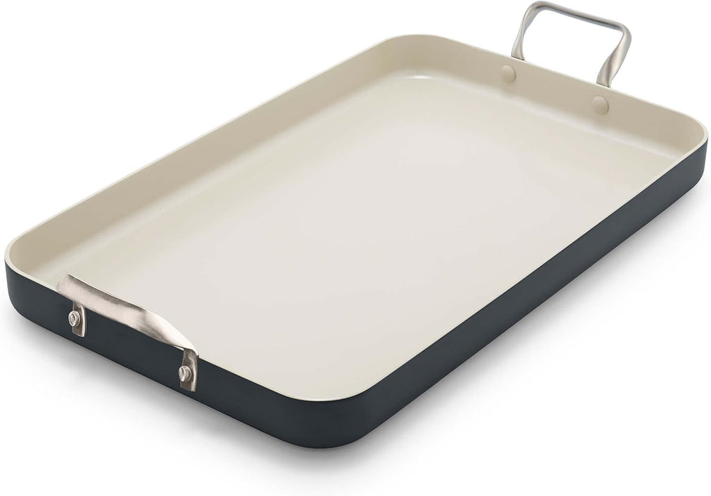 GreenPan 18'x11' Double Burner Griddle & 11' Square Grill Pan Bundle, Healthy Ceramic Nonstick, PFAS-Free