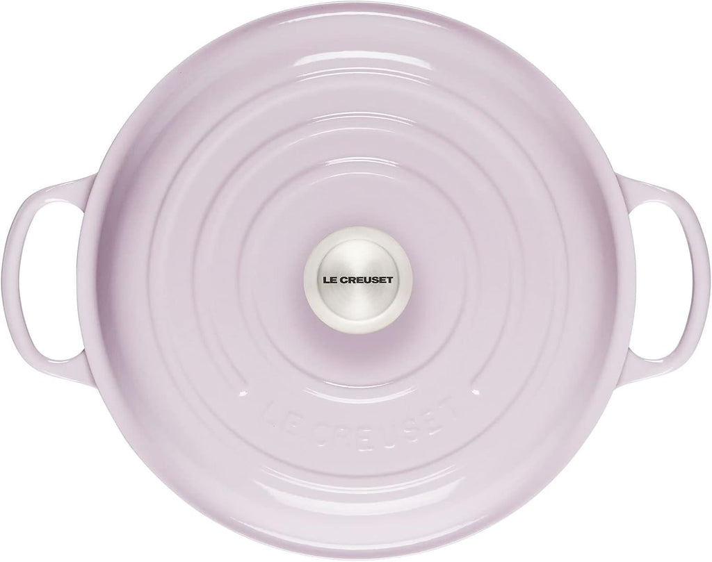 Le Creuset 3 1/2 qt. Signature Cast Iron Braiser Bundle with Magnetic Trivet - Shallot