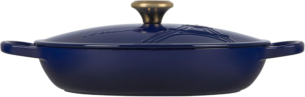 Le Creuset Eiffel Tower Collection Enameled Cast Iron Signature Braiser with Lid, 3.5 qt., Indigo