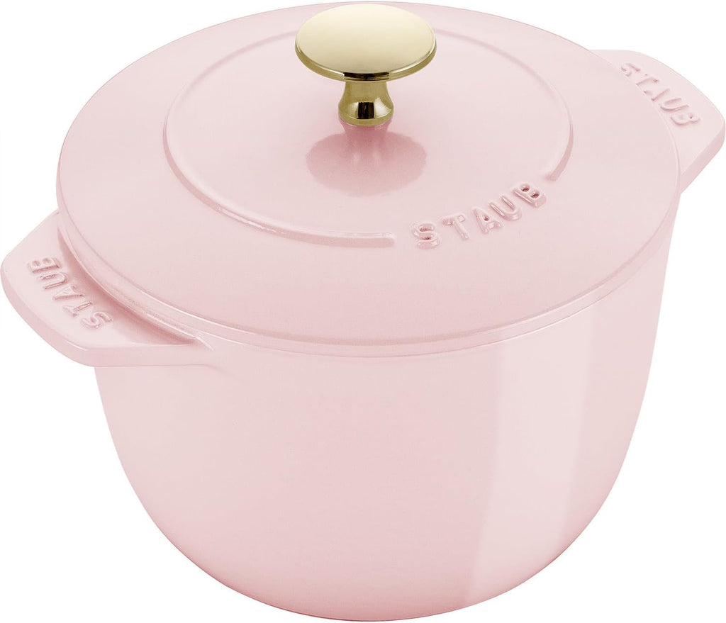 staub La Cocotte de GOHAN Sorbet Rose Z1030-213 La Cocotte de Gohan Sorbet Rose M 6.3 inches (16 cm) Pink Rice Pot, 2 Pieces, Cast Iron Pot, Rice Cooker