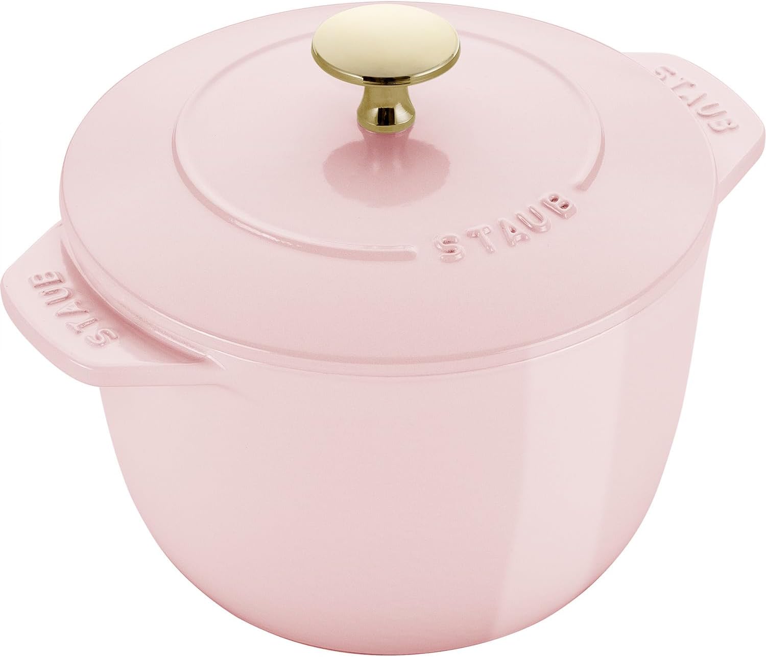 staub La Cocotte de GOHAN Sorbet Rose Z1030-213 La Cocotte de Gohan Sorbet Rose M 6.3 inches (16 cm) Pink Rice Pot, 2 Pieces, Cast Iron Pot, Rice Cooker
