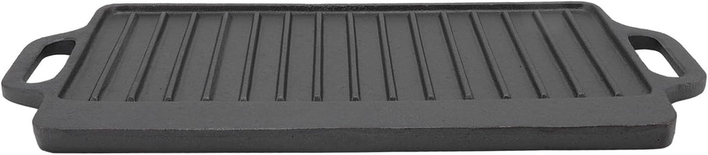 Cast Iron Heavy Duty Grill Griddle for Uniform Heating and Durable Cooking, for Steak, Chicken, Pancakes, Bacon and Eggs, with Easy Grip Handles, Stove Top Griddle for Household (51x23CM)