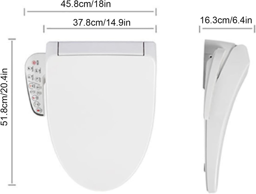Electronic Bidet Toilet Seat Elongated Smart Heated Toilet Seat, Temperature Controlled Wash, Warm Air Dryer, Smart Touch Panel, Adjustable Warm Water Function, LON004MKJ
