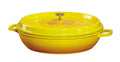 G.E.T. CA-005-Y/BK Heiss Energy-Efficient Cast Aluminum Braiser Pan/Casserole Dish, 3 Quart, Yellow