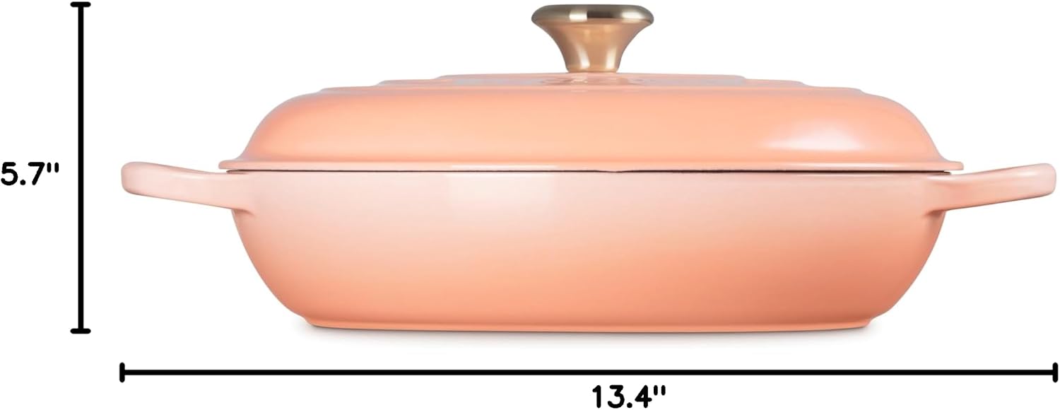 Le Creuset Enameled Cast Iron Signature Braiser, 5qt., Peche