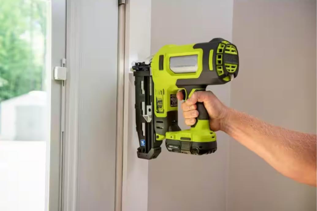 PCL1202K Fits For RYOBI 18V Airstrike 18GA Brad and 16GA Straight Finish Nailer Kit 2.0Ah Battery and Charger