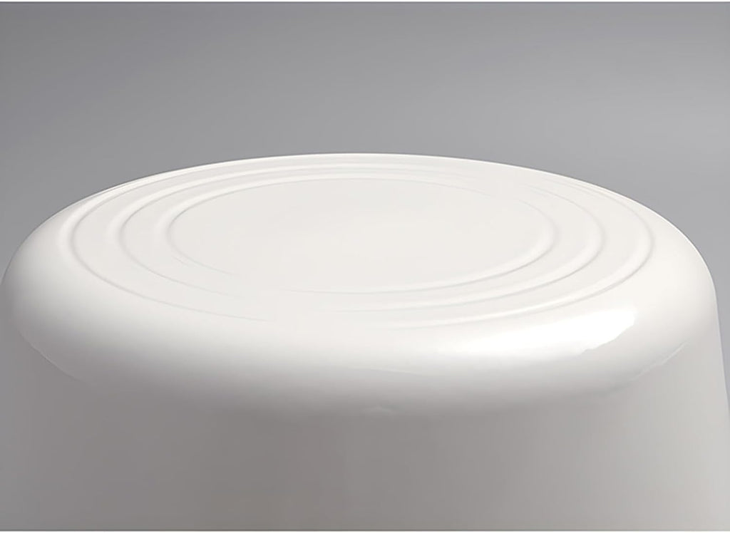 White,Mswborml Heavy-Duty Round Cast Iron Double Dutch Oven with Lid, Sturdy Casserole Dish with Lid, Oven Safe Nonstick Shallow Casserole Braiser with Dual Handle Ovenproof, 26cm/10.2in