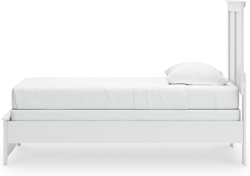 Signature Design by Ashley Bostwick Shoals Transitional Twin Panel Bed, Foundation or Box Spring Needed, White