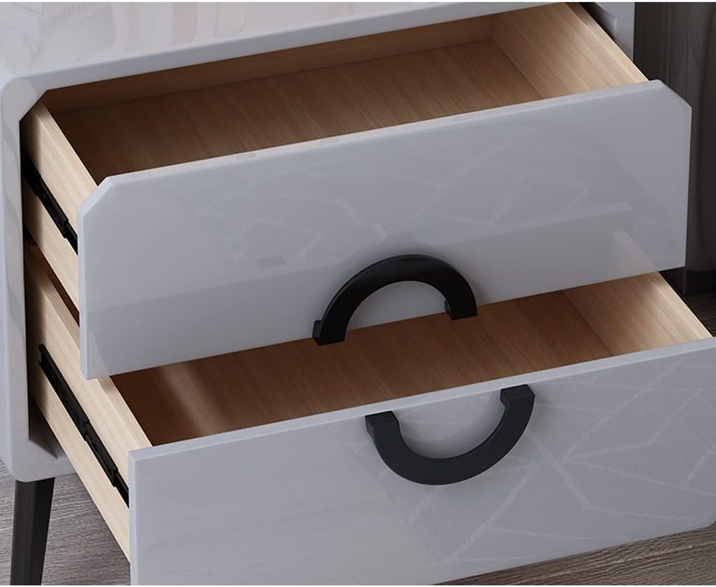 HIHELO Home Bedside Table Bedside Table Modern Minimalist Paint Complete Storage Side Table Bedroom White Bedside Locker Suitable for Family Living Room Bedrooms Nightstand (Color : 1)