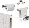 Amerock | Clear/Brushed Nickel | Glacio |Towel Bar | 24 inch (610 mm) | 3 Piece | Bathroom Accessories Set
