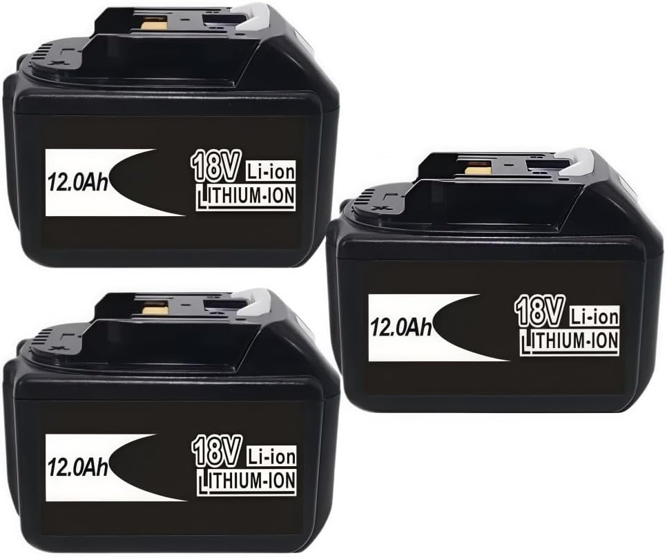 18V Li-ion Battery Compatible with LXT BL1860B BL1850B Replacement for BL1830B BL1840B LXT400 Cordless Circular Saw Angle Grinder & Blower High Capacity(3PCS-12.0Ah)