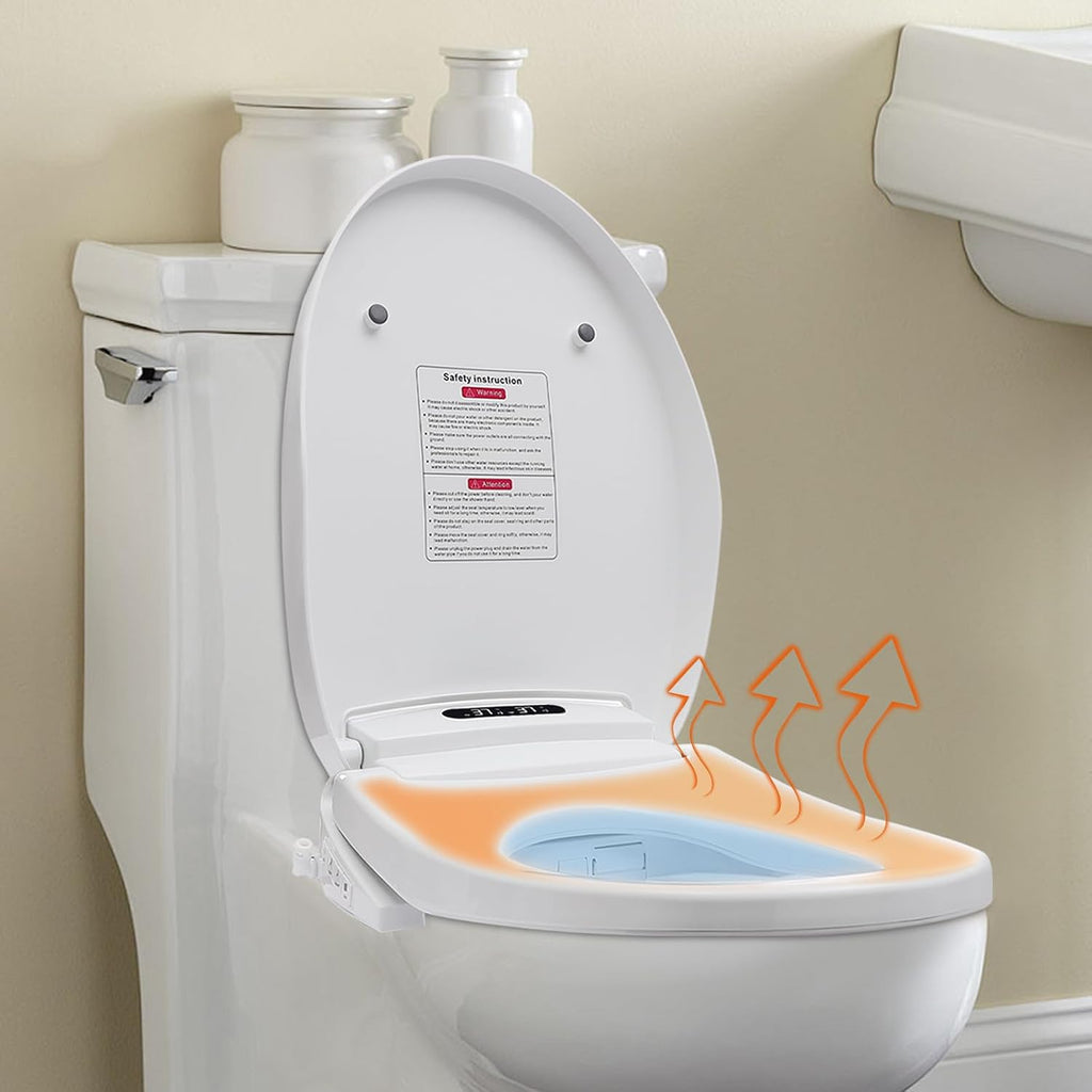 LOYALHEARTDY Smart Bidet Toilet Cover Seat, Intelligent Toilet Cover Seats with Remote Control, Heated Seat & Warm Air Dryer, Self-Cleaning Nozzle, Easy Installation for Elongated & Standard Toilets